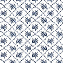 BTX Classic Keepsakes In Blue Rose Trellis - 14648-50 White/Navy - Cotton Fabric
