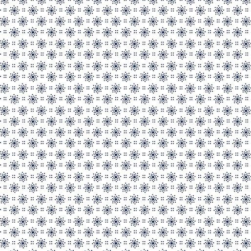 BTX Classic Keepsakes In Blue Sunburst Dots - 14656-50 White/Navy - Cotton Fabric