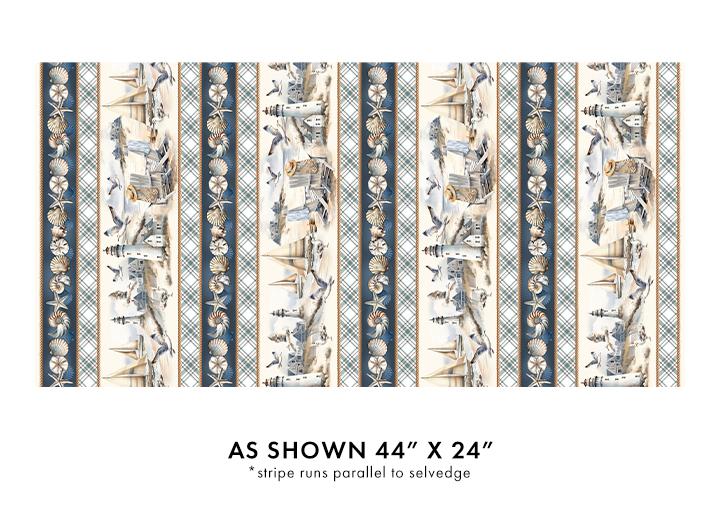 BTX Coastal Escape Maritime Stripe - 15024-70 Neutral - Cotton Fabric