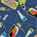 BTX Construction Crew Tool Time - 9995GL-55 Navy  - Cotton Fabric