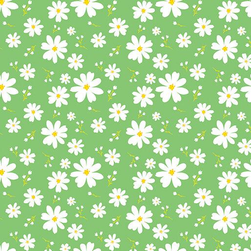 BTX Delightful Daisies Daisy Love - 14838-44 Green - Cotton Fabric