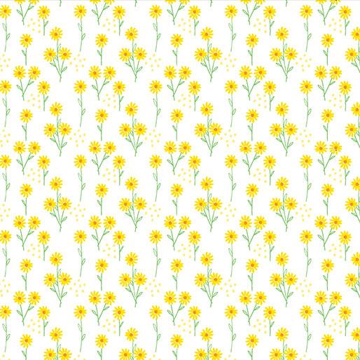 BTX Delightful Daisies Field Of Daisies - 14837-09 White - Cotton Fabric