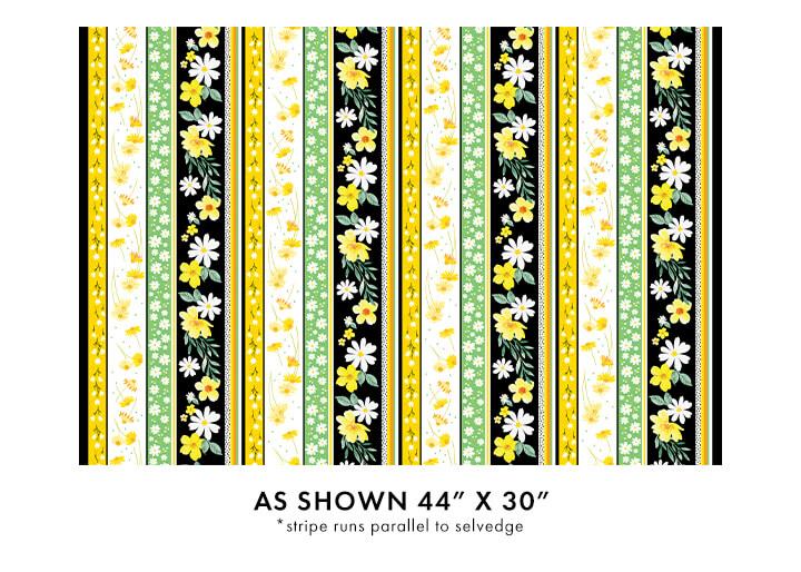 BTX Delightful Daisies Stripe - 14839-99 Multi - Cotton Fabric
