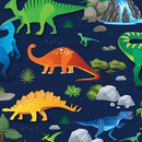 BTX Dino Friends Dino Land - 15397-56 Navy - Cotton Fabric