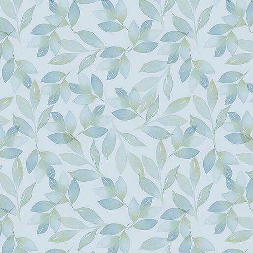 BTX Enchanted Florals Enchanted Soft Leaves - 16394-80 Light Turquoise - Cotton Fabric