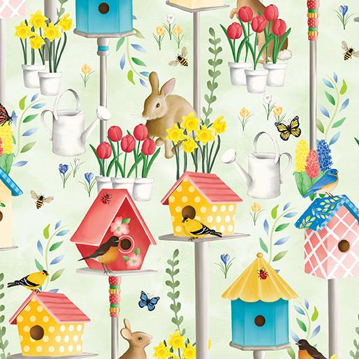 BTX Enchanted Spring Scenic - 14977-44 Green - Cotton Fabric