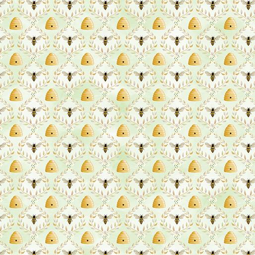 BTX Enchanted Spring Sweet Bees - 14975-44 Green - Cotton Fabric