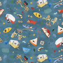 BTX Explore More Let's Camp - 15284-55 Blue - Cotton Fabric