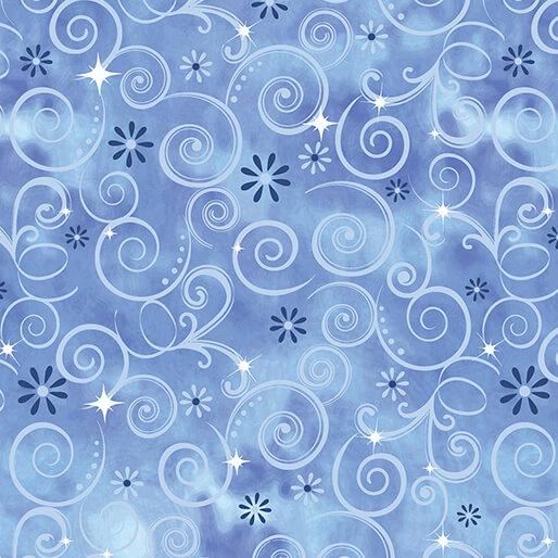 BTX Fairytale Dreams Dazzling Swirls - 14529-56 Dark Blue - Cotton Fabric