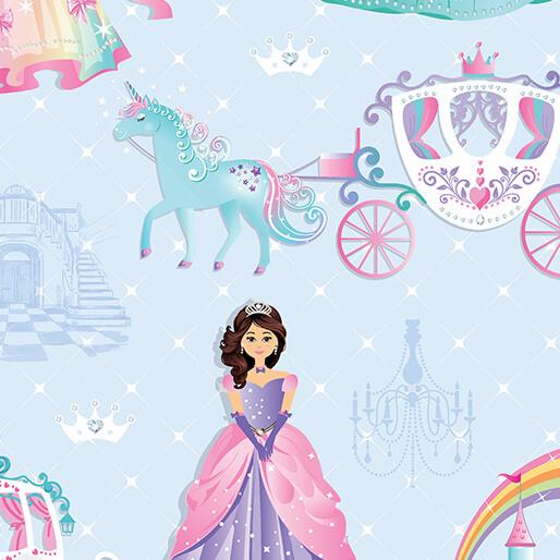 BTX Fairytale Dreams Royal Cuties - 14527-55 Blue - Cotton Fabric