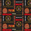BTX Firefighters Logo - 1181FF Black - Cotton Fabric