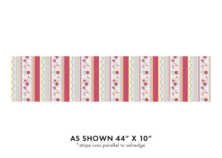BTX French Meadow Stripe - 16461-21 Rose - Cotton Fabric