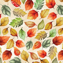 BTX Give Thanks Harvest Leaves - 14936-07 Cream - Cotton Fabric