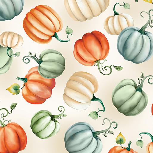 BTX Give Thanks Pumpkin Patch - 14943-07 Cream - Cotton Fabric