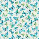 BTX Love and Stitches Rustic Flutter - 16634-82 Teal/Natural - Cotton Fabric