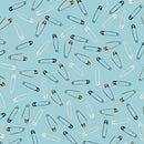BTX Love and Stitches Safety Pins - 16900-80 Light Teal - Cotton Fabric