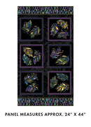 BTX Luminescent Leaves Panel - 16257M-52 Indigo/Black - Cotton Fabric