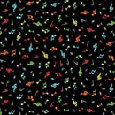 BTX Making Music Mini Notes - 14767-12 Black  - Cotton Fabric