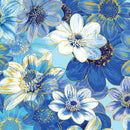 BTX Metallic Impressions Garden Impressions - 14061M-50 Light Blue - Cotton Metallic Fabric