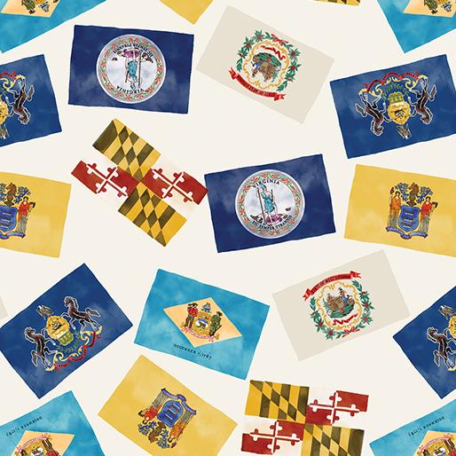 BTX Mid-Atlantic Shop Hop 2024 Flags - 14706-07 Cream - Cotton Fabric