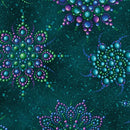 BTX On Dragonfly Wings Beaded Medallion - 16402P-86 Dark Teal - Cotton Fabric