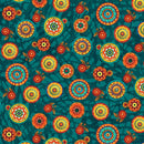 BTX Parrot Habitat Radiance Medallion - 16185-85 Teal/Multi - Cotton Fabric