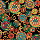 BTX Parrot Habitat Roundabout - 16181-12 Black/Multi - Cotton Fabric
