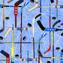 BTX Power Play Hockey Geo - 12455-05 Light Blue  - Cotton Fabric