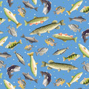 BTX Sail Away Gone Fishing - 14444-50 Light Blue - Cotton Fabric