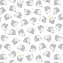BTX Snuggle in the Jungle Flannel Baby Elephant - 10445F-09 White - Cotton Flannel Fabric