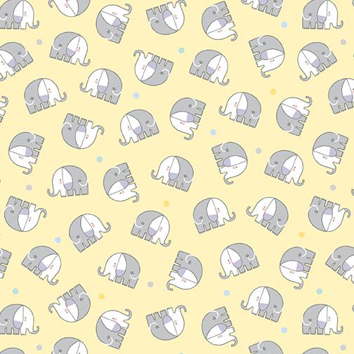 BTX Snuggle in the Jungle Flannel Baby Elephant - 10445F-30 Yellow - Cotton Flannel Fabric
