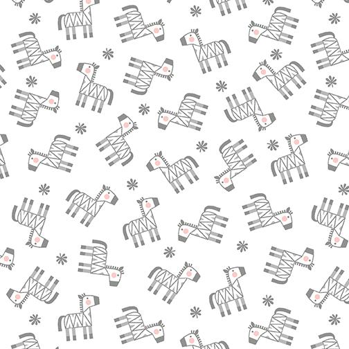 BTX Snuggle in the Jungle Flannel Baby Zebra - 10444F-09 White - Cotton Flannel Fabric