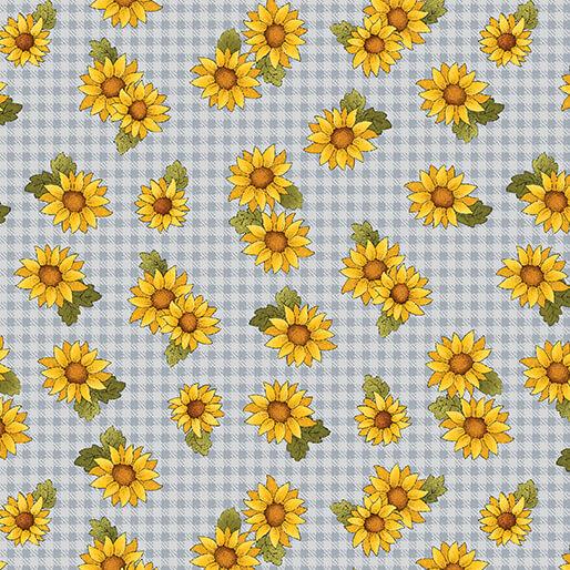 BTX Sunflower Days Field Sunflowers - 13358-05 Light Denim - Cotton Fabric