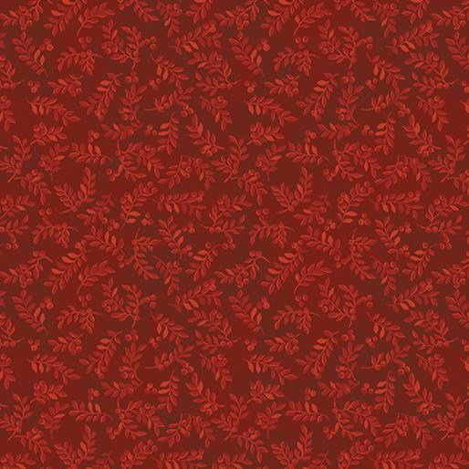BTX Sunflower Days Harvest Berry Leaves - 7563-10 Red - Cotton Fabric