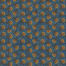 BTX Sunflower Days Tossed Jacobean Flower - 3114-56 Marine Blue - Cotton Fabric