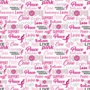 BTX Susan G Komen-Words of Hope - 10566-WHITE-SGK - Cotton Fabric