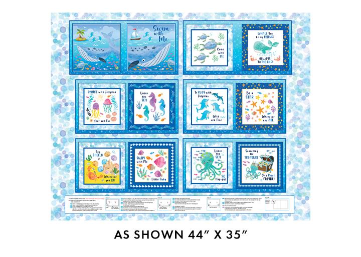 BTX Swim With Me Book Panel - 15054-99 Multi - Cotton Fabric