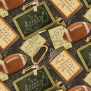 BTX Touch Down Footballs - 16836-11 Charcoal/Multi - Cotton Fabric