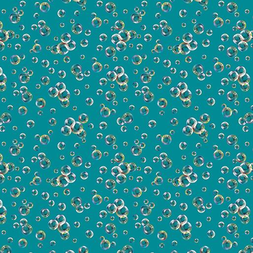 BTX Under the Sea Bubbles - 16534-84 Teal - Cotton Fabric