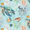 BTX Under the Sea Sea World - 16529-80 Lt. Turq/Multi  - Cotton Fabric