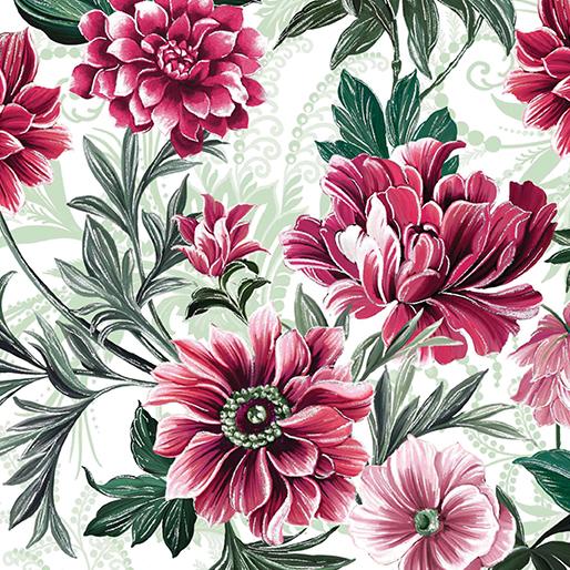 BTX Winterberry Floral 14015P-07 Cream - Cotton Fabric