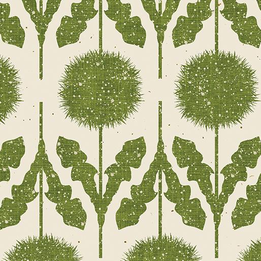 BTX Wishflower Border - 16693-46 Moss - Cotton Fabric
