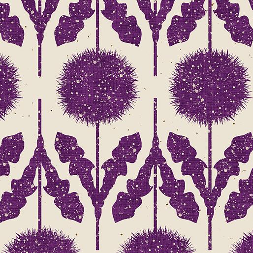 BTX Wishflower Border - 16693-63 Purple - Cotton Fabric