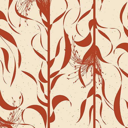 BTX Wishflower Broomcorn - 16694-37 Orange/Natural - Cotton Fabric