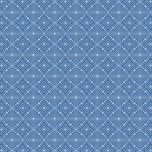 BTX Xanadu Diamond Circles - 16158-55 Blue - Cotton Fabric