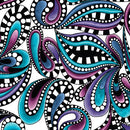 BTX Xanadu Paisley Rhythm Stripe - 16154-09 White Multi - Cotton Fabric