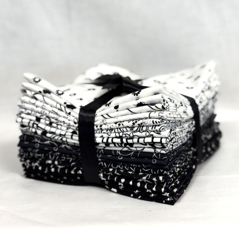 Assorted Black and White Fat Quarter Bundle - 20 Fat Quarters - Precut