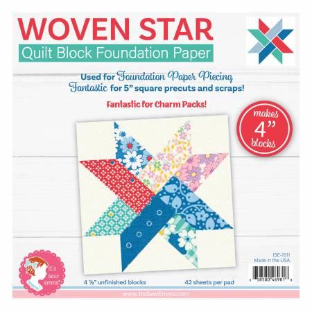 CHK 4in Woven Star Quilt Block Foundation Papers - ISE-7011