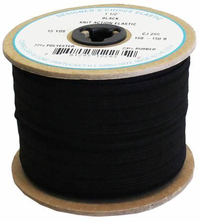 CHK Black Knit Action Elastic 1.5" - RCJ-265 - Elastic
