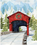 CHK Covered Bridges In Winter Christmas Bridge Panel - PD18004-PANEL - Cotton Fabric